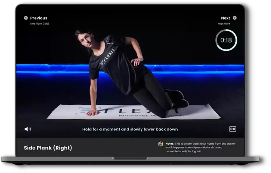 Image of a recorded workout on a laptop.